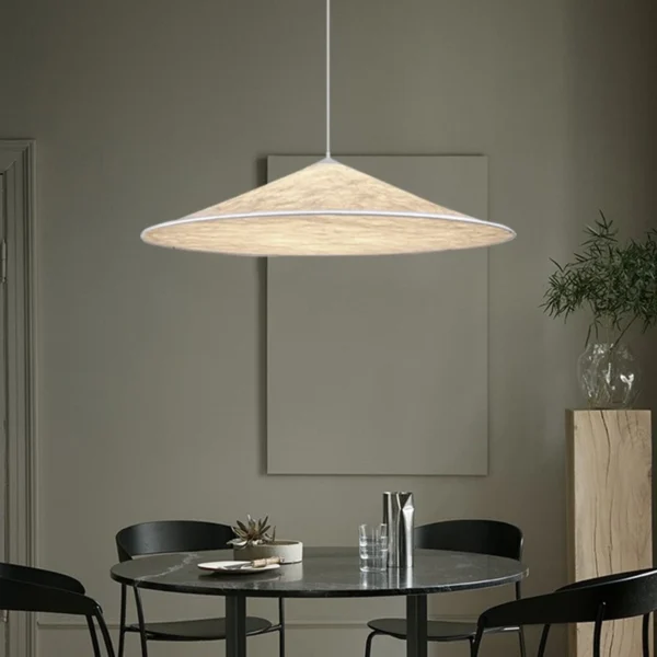Wabisabi Nordic Modern Silk Pendant Lamp – LED Hanging Light for Minimalist Interiors