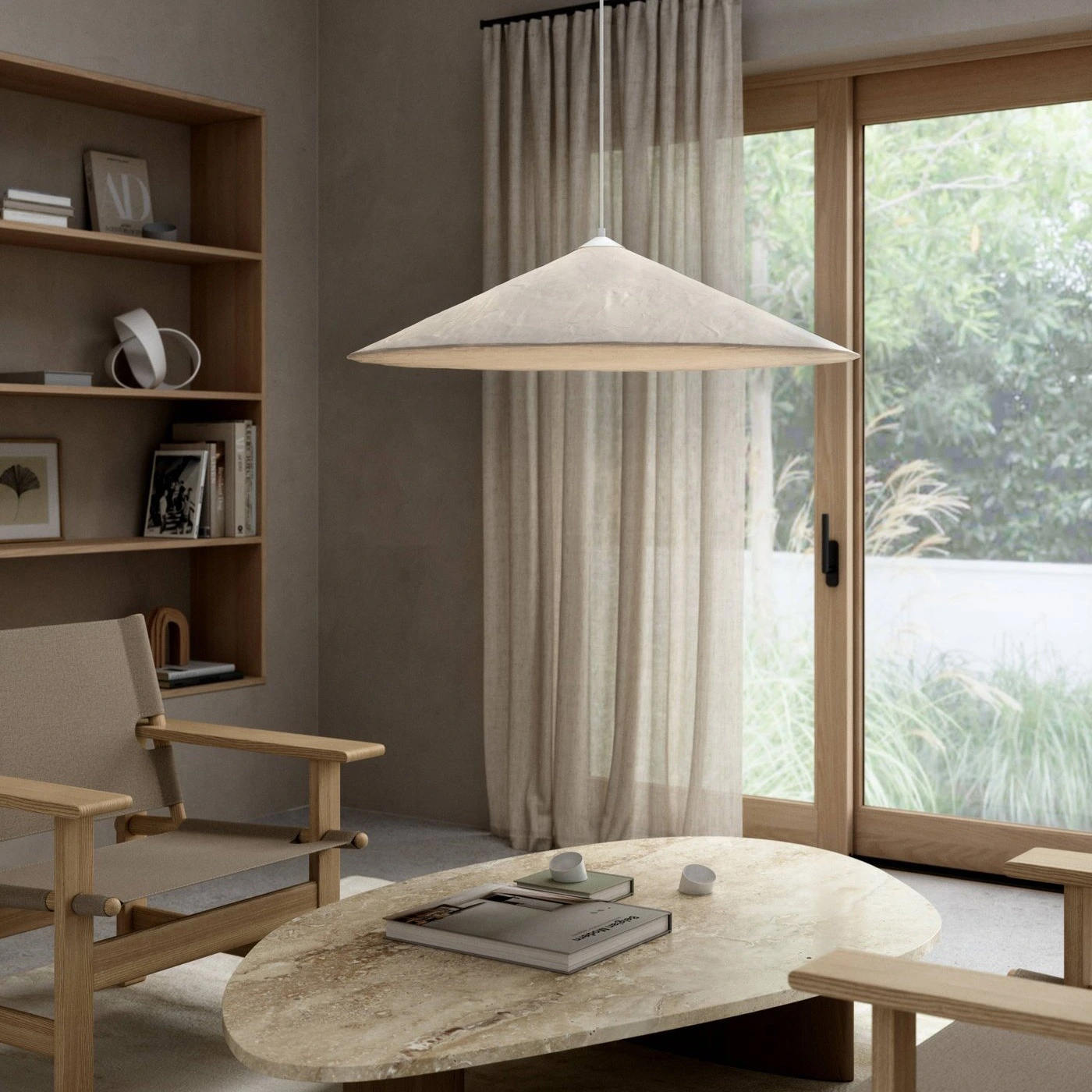 Nordic Modern Silk Pendant Lamp – LED Hanging Light for Minimalist Interiors