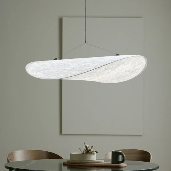 Half-Moon Fabric Pendant Light – Minimalist Home Decor by Ikilumi