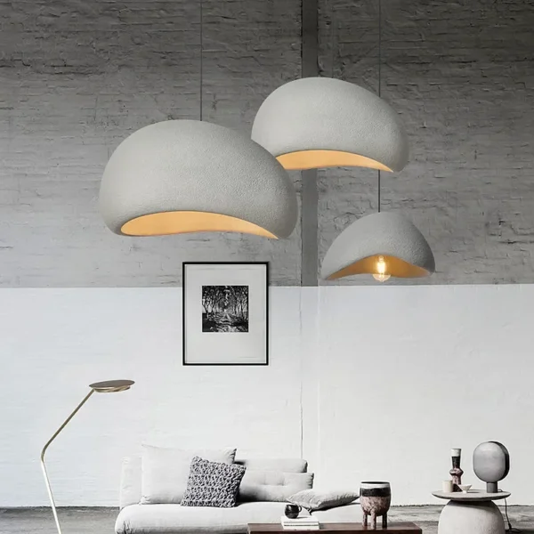 Minimalist Japanese ceiling lamp – natural texture finish