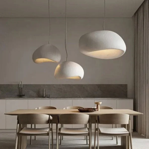 HDPE pendant light in Wabi Sabi aesthetic