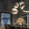 Wabi-Sabi kitchen island lighting with bamboo, clay, and wood accents
