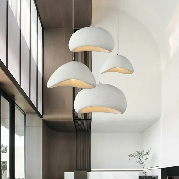 Decorative hanging light inspired by Wabi Sabi philosophy